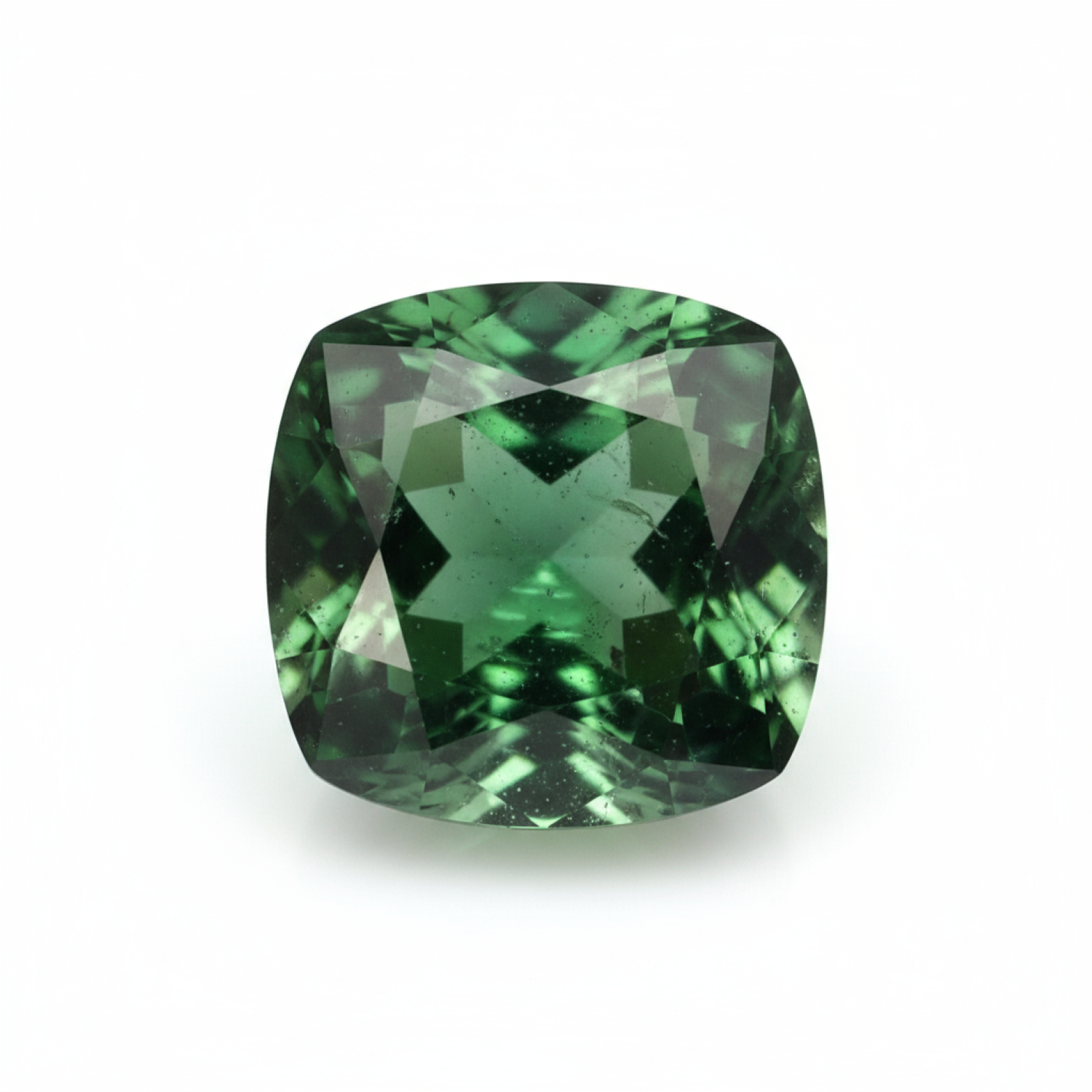 Green Tourmaline 1PC Small 7x7 MM Cushion Faceted Green Splendid Semi Precious Gems メイン画像
