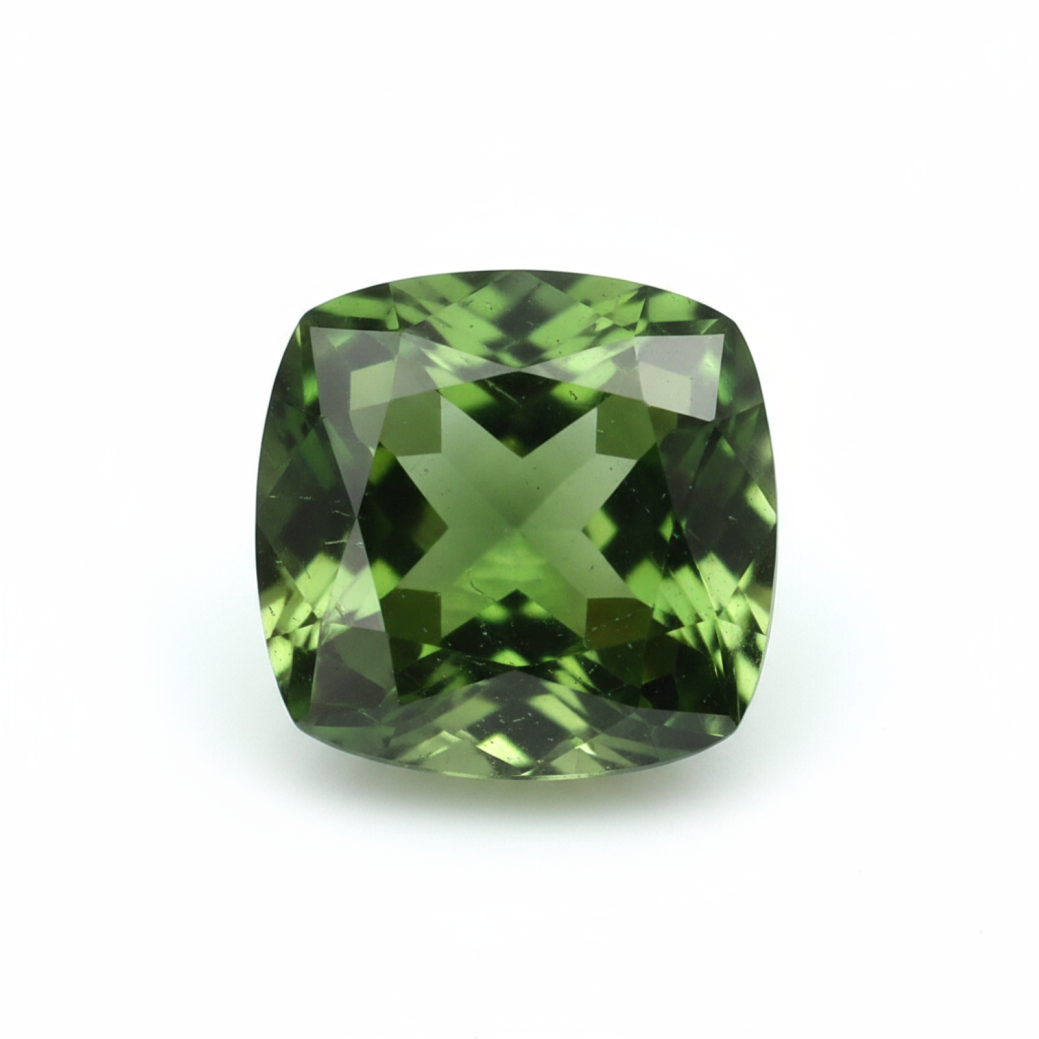 Green Tourmaline 1PC Small 8x8 MM Cushion Faceted Green Luster Semi Precious Loose Gems メイン画像