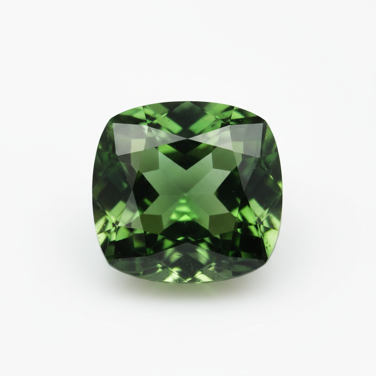 Green Tourmaline 1PC Medium 9x9 MM Cushion Faceted Green Lustrous Semi Precious Loose Gemstone Главное изображение товара