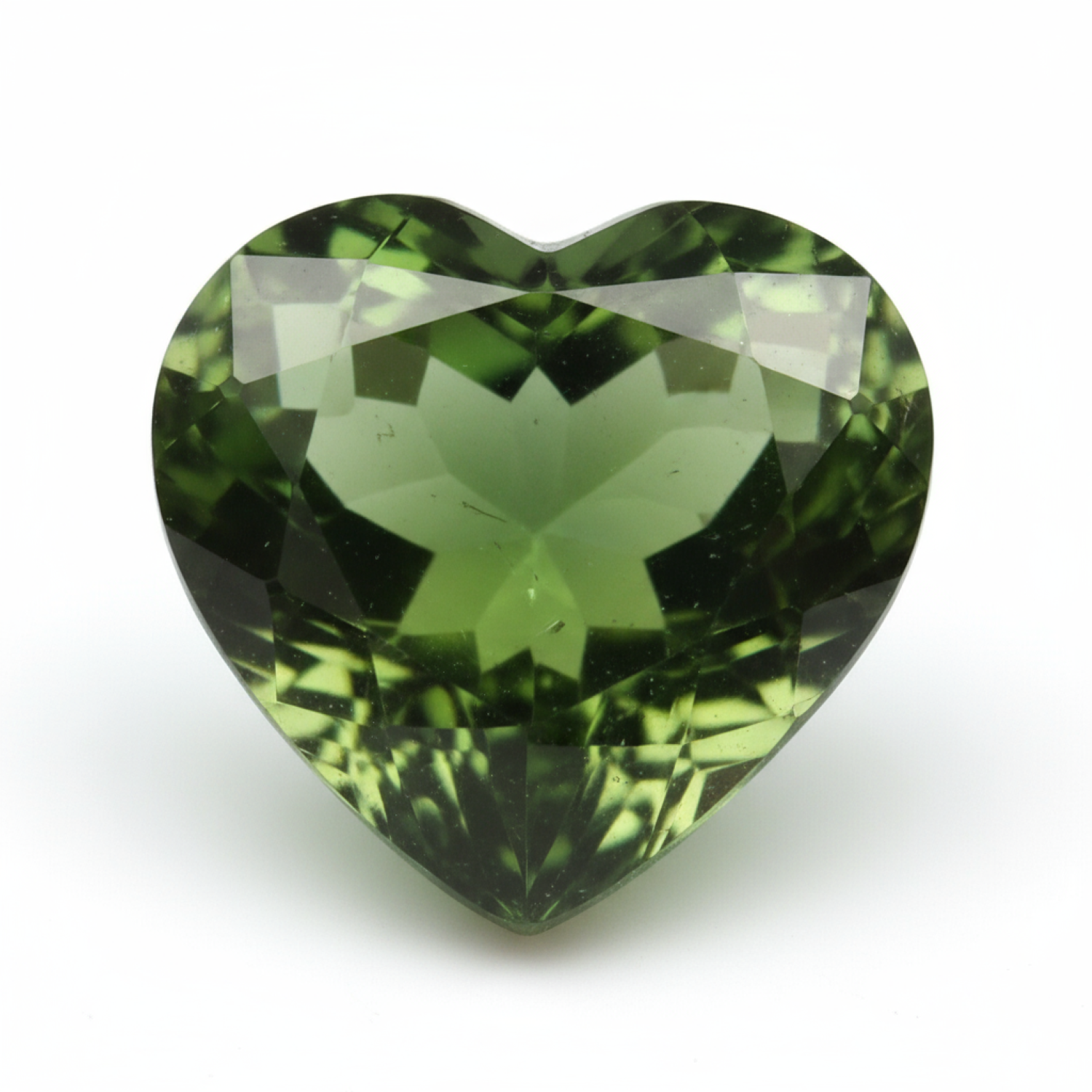 Green Tourmaline 1PC Large 10x10 MM Heart Faceted Green Shine Semi Precious Loose Gemstones Hoofdafbeelding