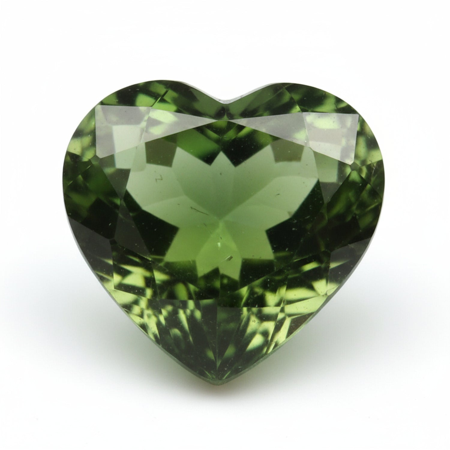 Green Tourmaline 1PC Large 10x10 MM Heart Faceted Green Shine Semi Precious Loose Gemstones