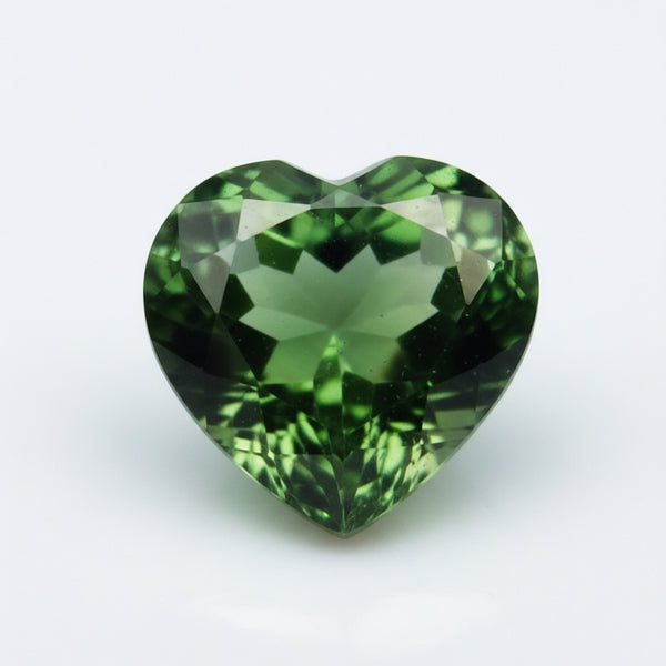 Green Tourmaline 1PC Large 10x10 MM Heart Faceted Green Shine Semi Precious Loose Gemstones
