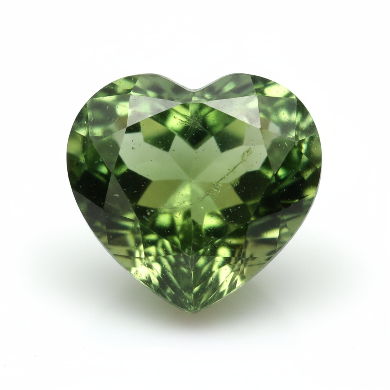 Green Tourmaline 1PC Large 12x12 MM Heart Faceted Green High-Quality Semi Precious Loose Gems