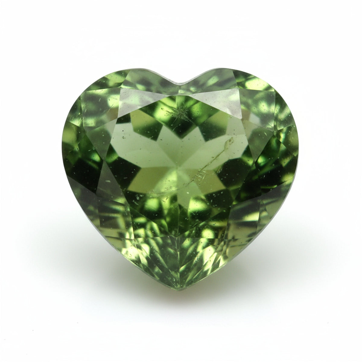 Green Tourmaline 1PC Large 12x12 MM Heart Faceted Green High-Quality Semi Precious Loose Gems