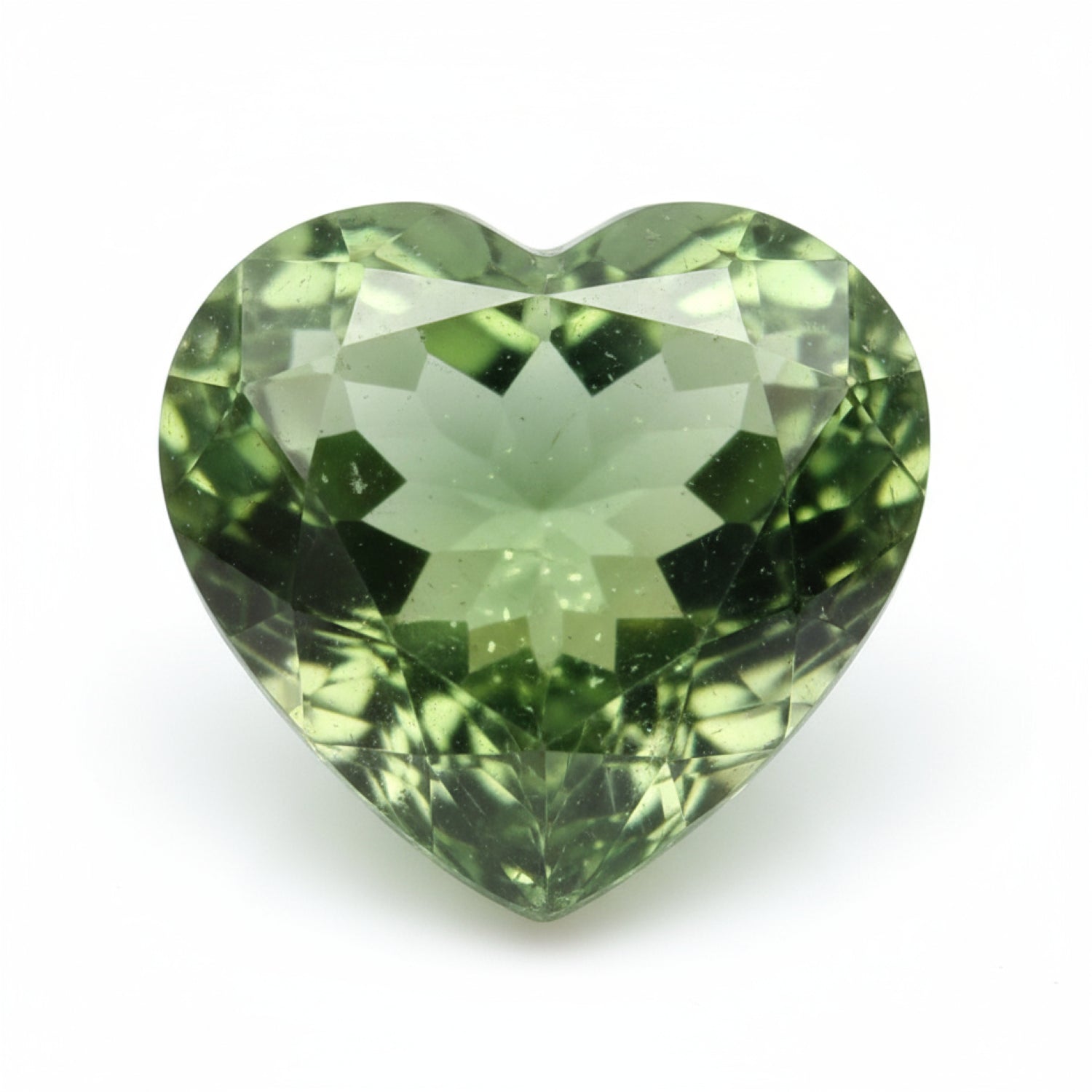 Green Tourmaline 1PC Chunky 13x13 MM Heart Faceted Green Natural Semi Precious Loose Gemstone