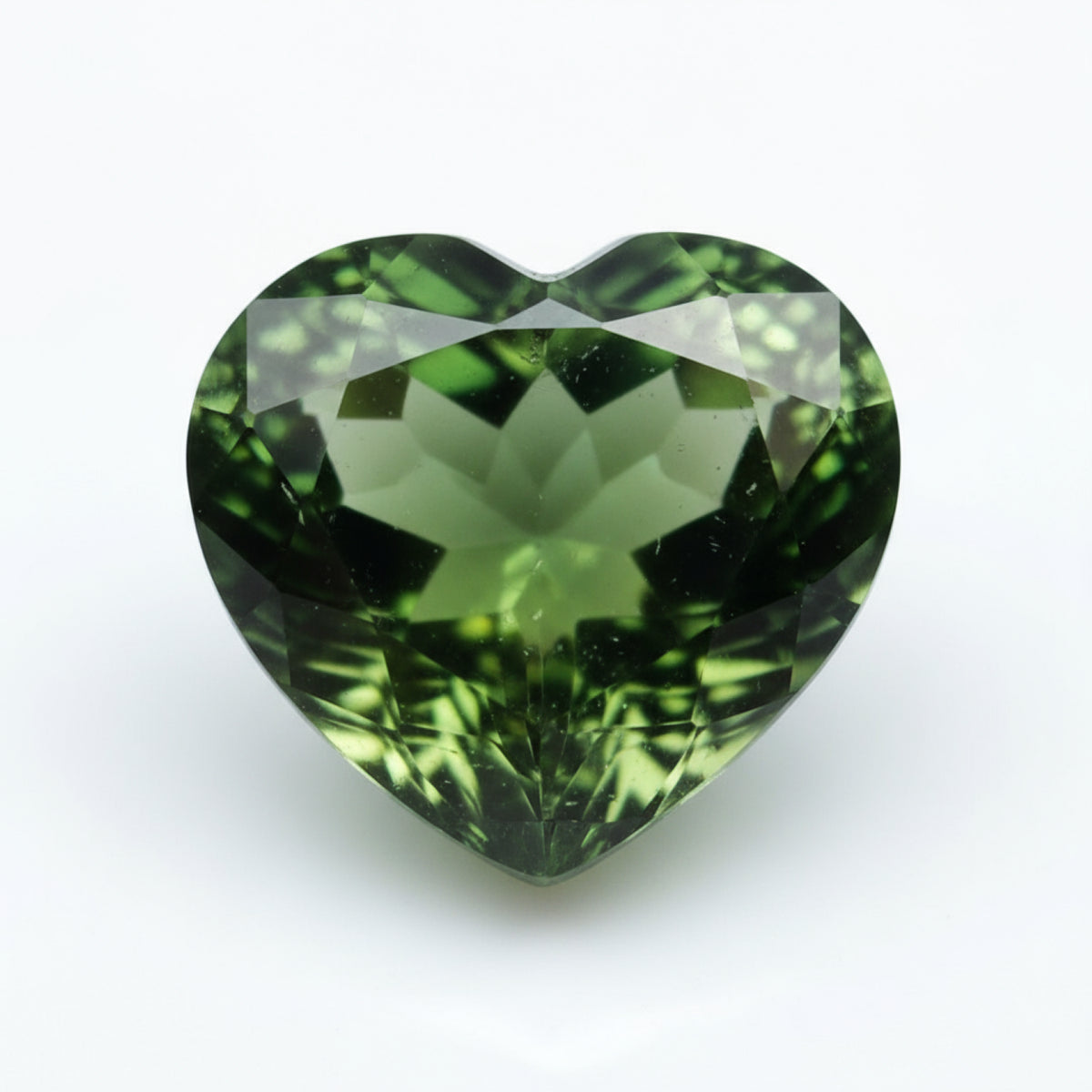 Green Tourmaline 1PC Chunky 14x14 MM Heart Faceted Green Genuine Semi Precious Loose Gemstones