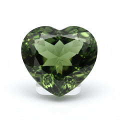 Green Tourmaline 1PC Chunky 14x14 MM Heart Faceted Green Genuine Semi Precious Loose Gemstones