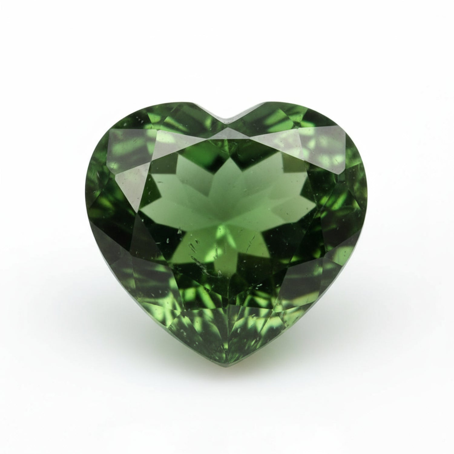 Green Tourmaline 1PC Chunky 15x15 MM Heart Faceted Green Superior Semi Precious Gems