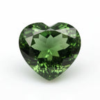 Green Tourmaline 1PC Chunky 15x15 MM Heart Faceted Green Superior Semi Precious Gems
