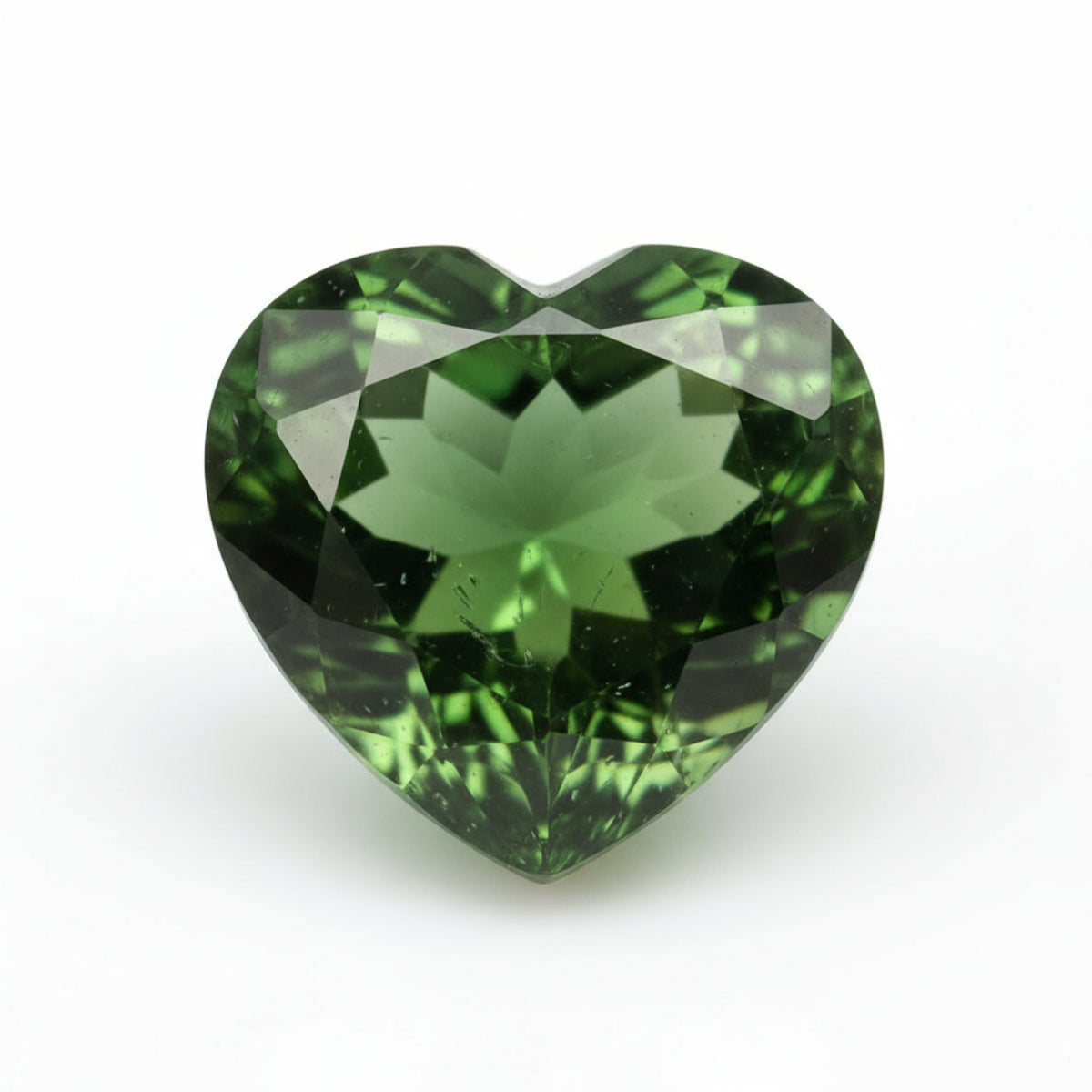 Green Tourmaline 1PC Chunky 15x15 MM Heart Faceted Green Superior Semi Precious Gems