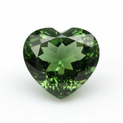 Green Tourmaline 1PC Chunky 15x15 MM Heart Faceted Green Superior Semi Precious Gems