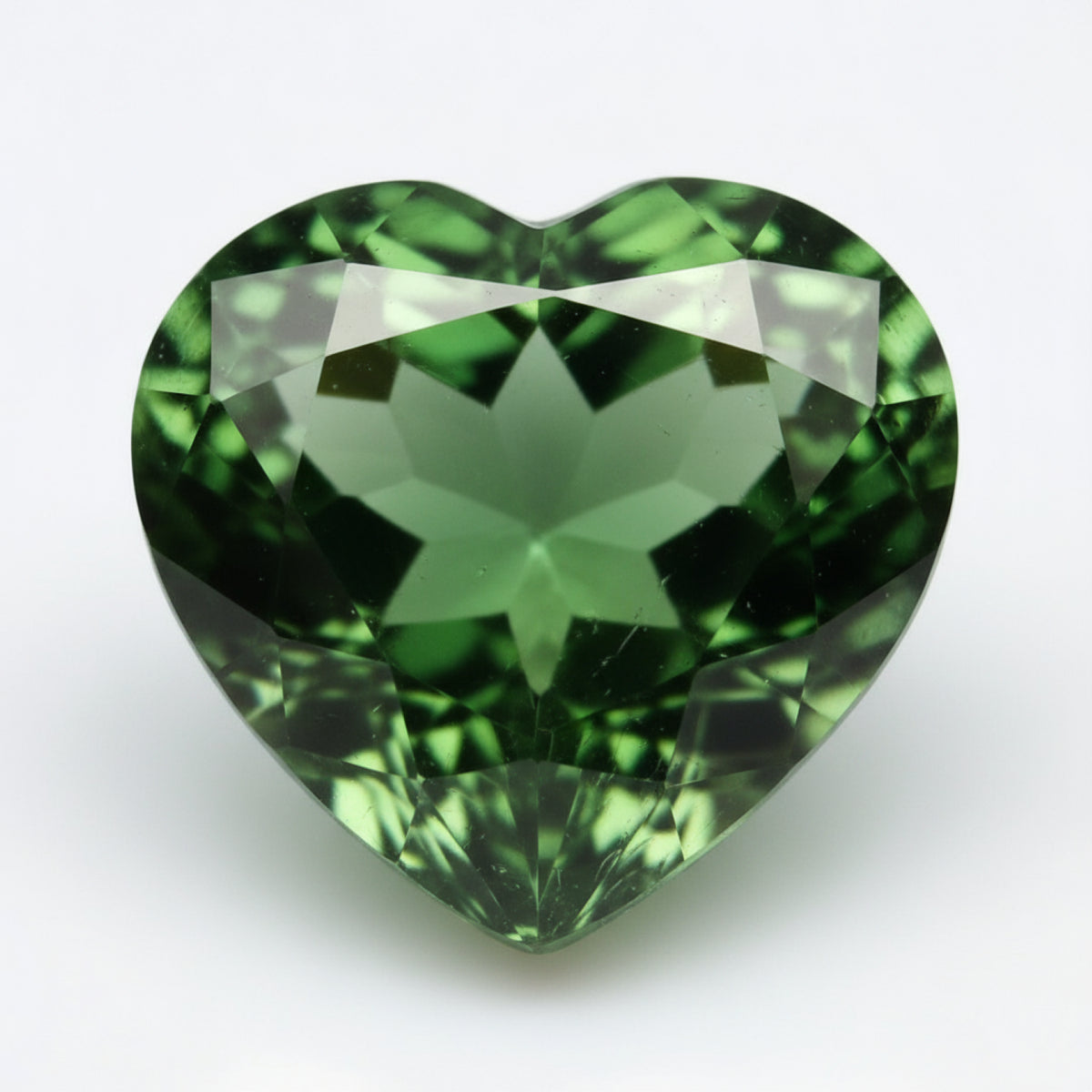 Green Tourmaline 1PC Chunky 16x16 MM Heart Faceted Green Pure Semi Precious Loose Gems