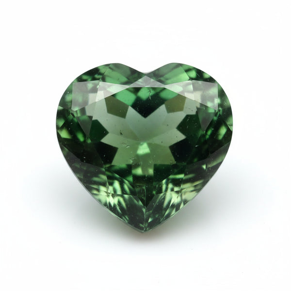 Green Tourmaline 1PC Chunky 16x16 MM Heart Faceted Green Pure Semi Precious Loose Gems