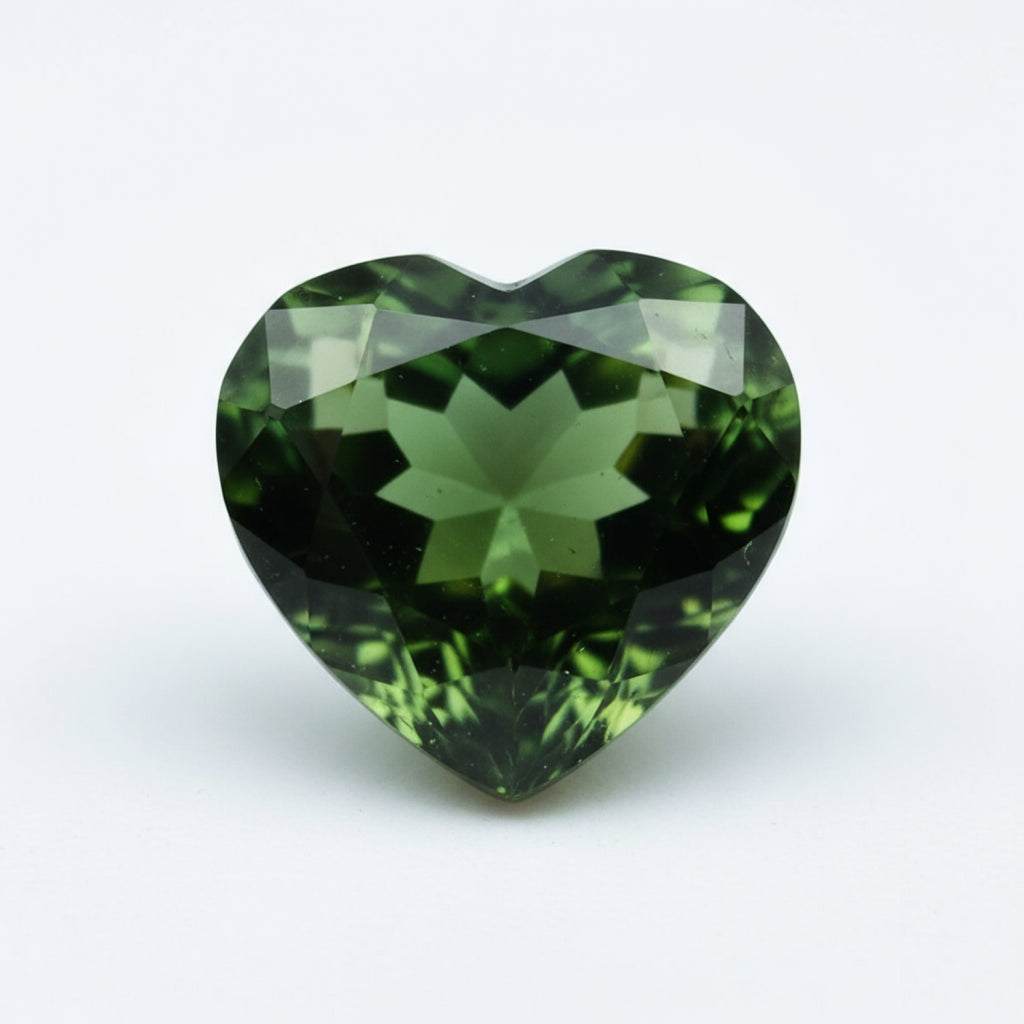 Green Tourmaline 10PC Tiny 3x3 MM Heart Faceted Green Fiery Semi Precious Gems