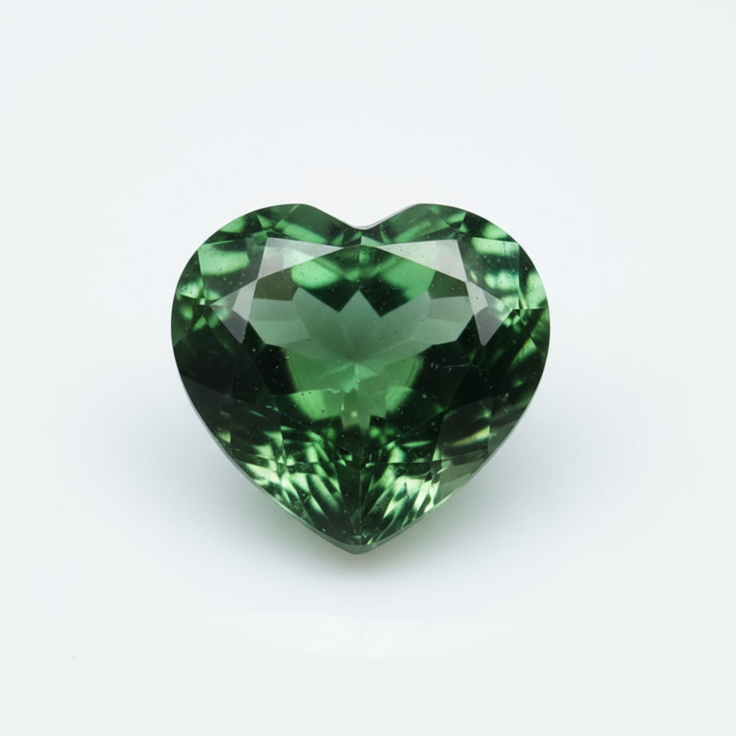 Green Tourmaline 1PC Tiny 5x5 MM Heart Faceted Green Sparkling Semi Precious Loose Gemstone