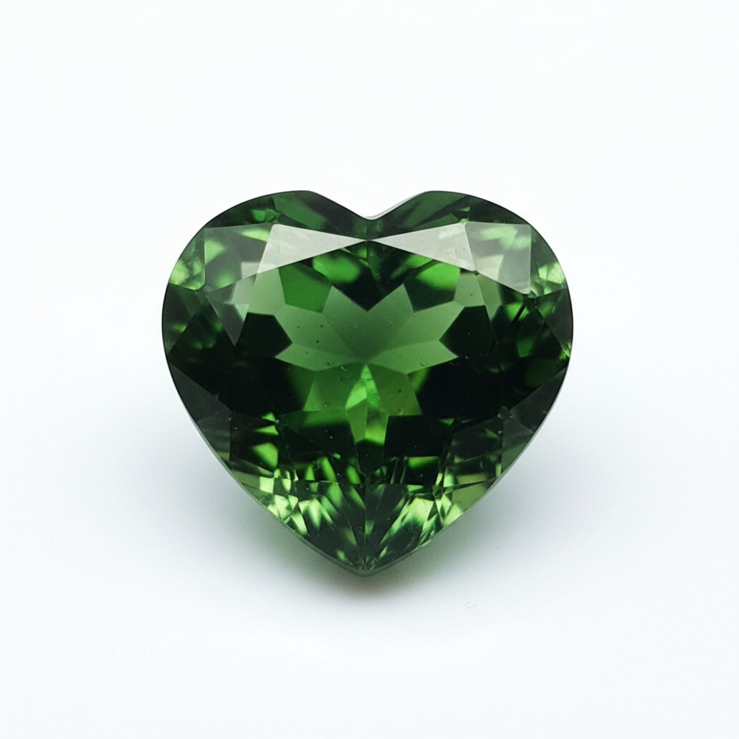 Green Tourmaline 1PC Tiny 5x5 MM Heart Faceted Green Sparkling Semi Precious Loose Gemstone Secundaire afbeelding