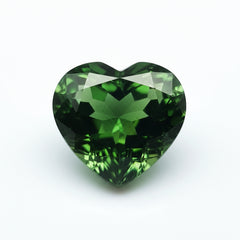 Green Tourmaline 1PC Tiny 5x5 MM Heart Faceted Green Sparkling Semi Precious Loose Gemstone