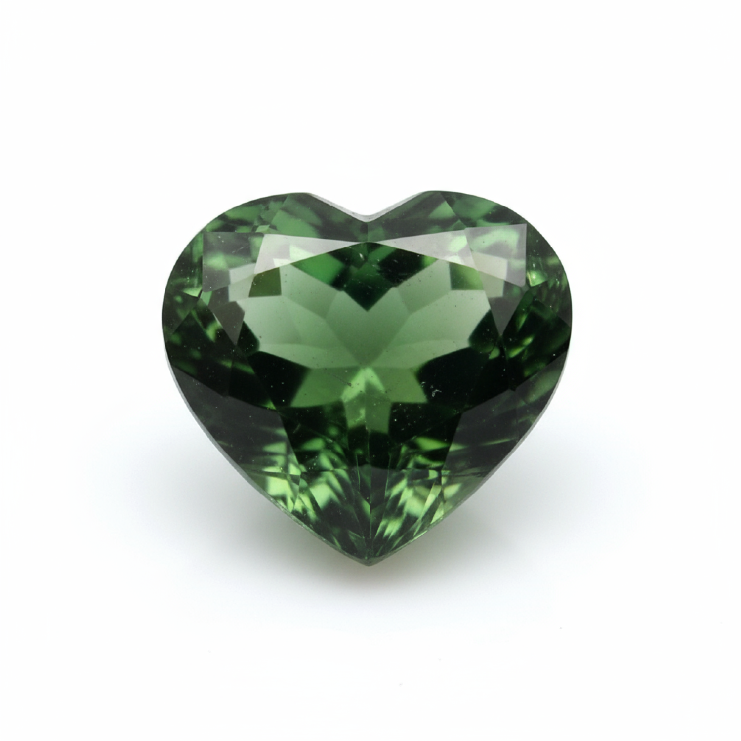 Green Tourmaline 1PC Tiny 6x6 MM Heart Faceted Green Polished Semi Precious Loose Gemstones Hoofdafbeelding