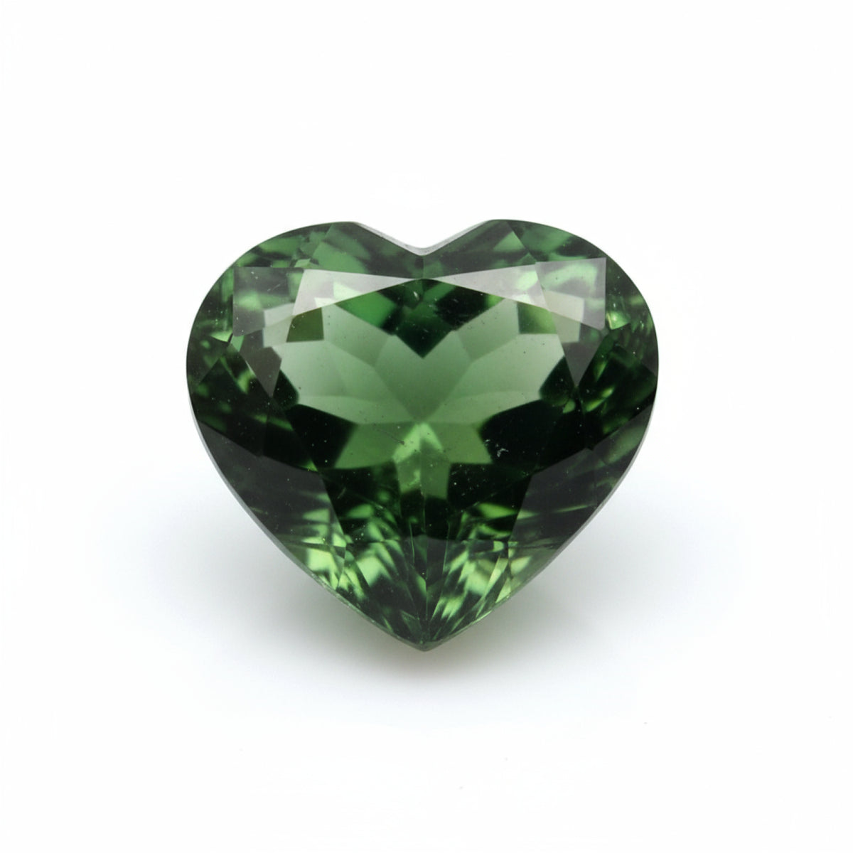 Green Tourmaline 1PC Tiny 6x6 MM Heart Faceted Green Polished Semi Precious Loose Gemstones
