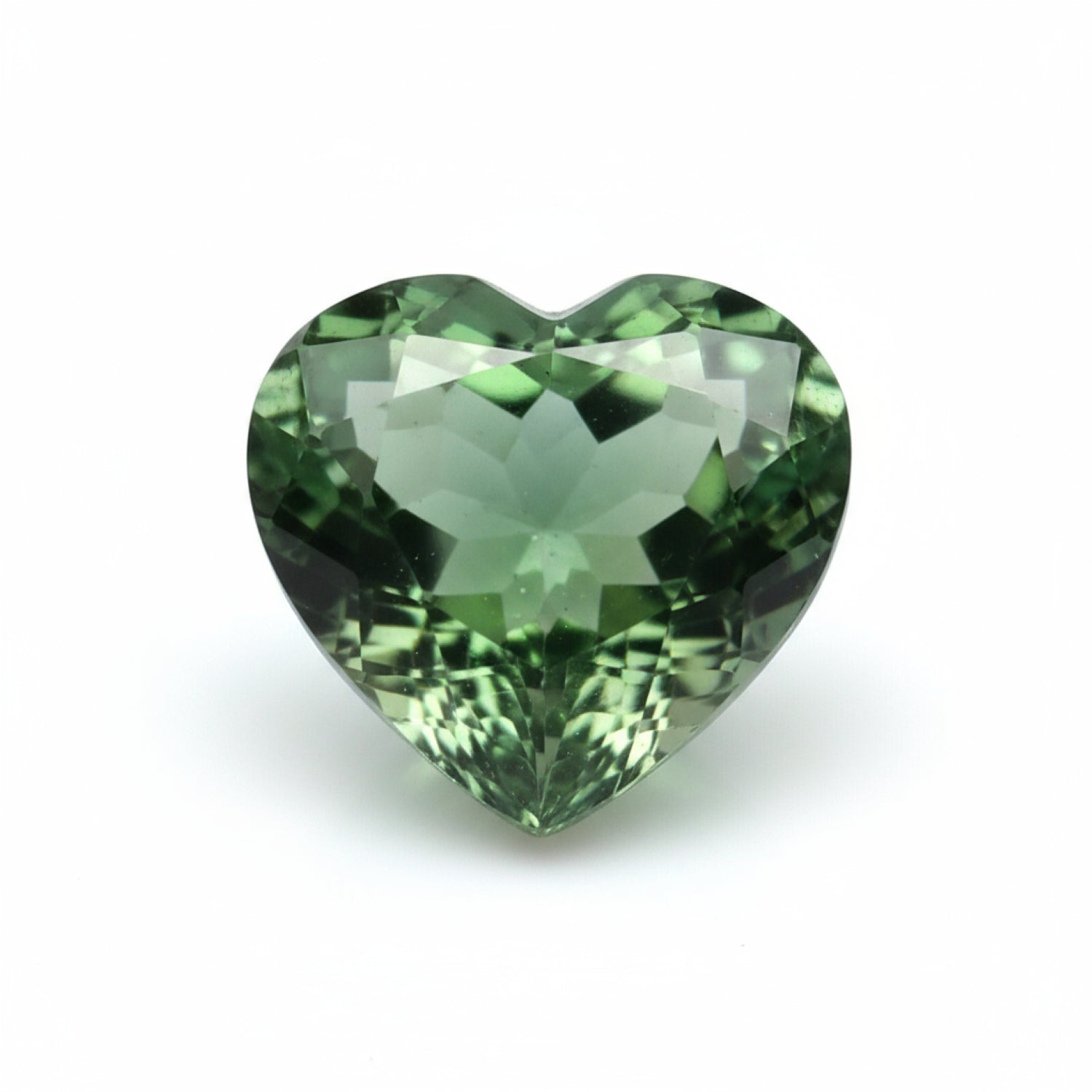 Green Tourmaline 1PC Tiny 6x6 MM Heart Faceted Green Polished Semi Precious Loose Gemstones
