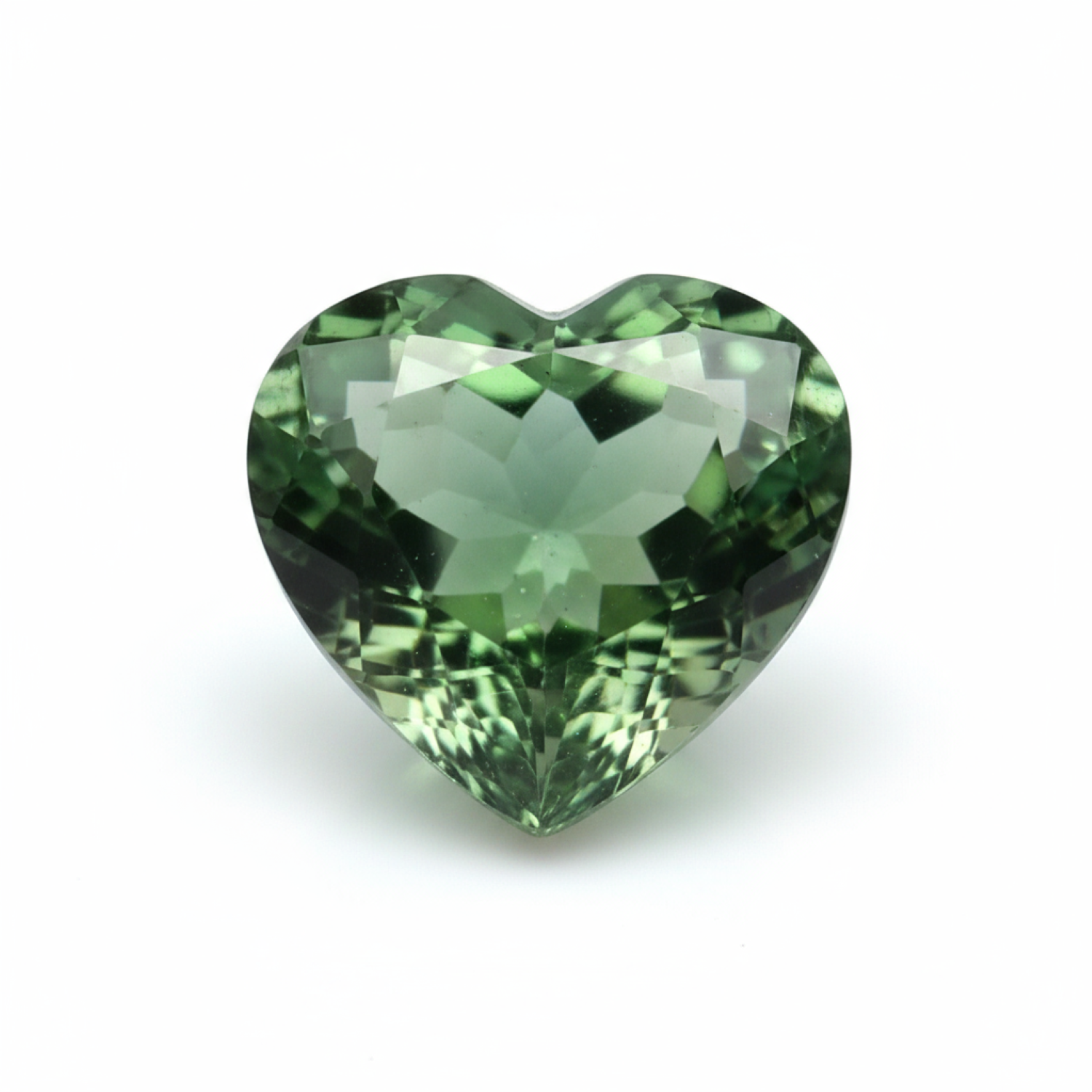 Green Tourmaline 1PC Tiny 6x6 MM Heart Faceted Green Polished Semi Precious Loose Gemstones Secundaire afbeelding