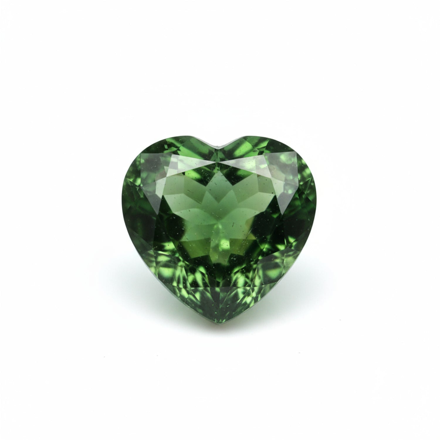 Green Tourmaline 1PC Small 8x8 MM Heart Faceted Green Luster Semi Precious Loose Gems