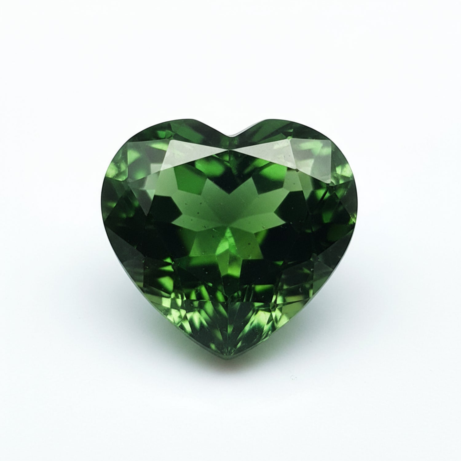 Green Tourmaline 1PC Medium 9x9 MM Heart Faceted Green Lustrous Semi Precious Loose Gemstone
