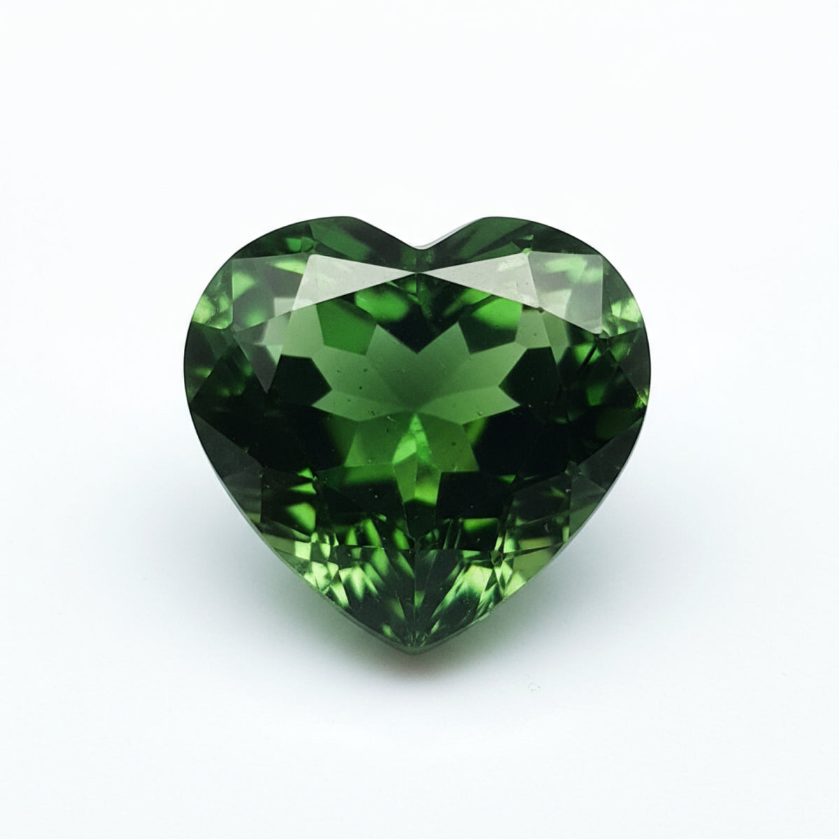 Green Tourmaline 1PC Medium 9x9 MM Heart Faceted Green Lustrous Semi Precious Loose Gemstone