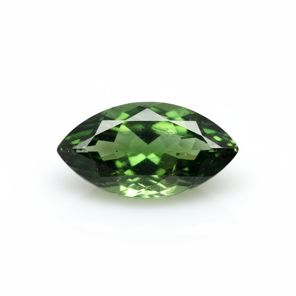 Green Tourmaline 1PC Tiny 3x6 MM Marquise Faceted Green Fiery Semi Precious Gems