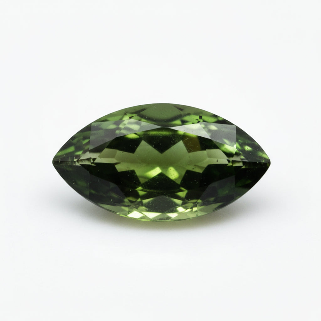 Green Tourmaline 1PC Tiny 3x6 MM Marquise Faceted Green Fiery Semi Precious Gems