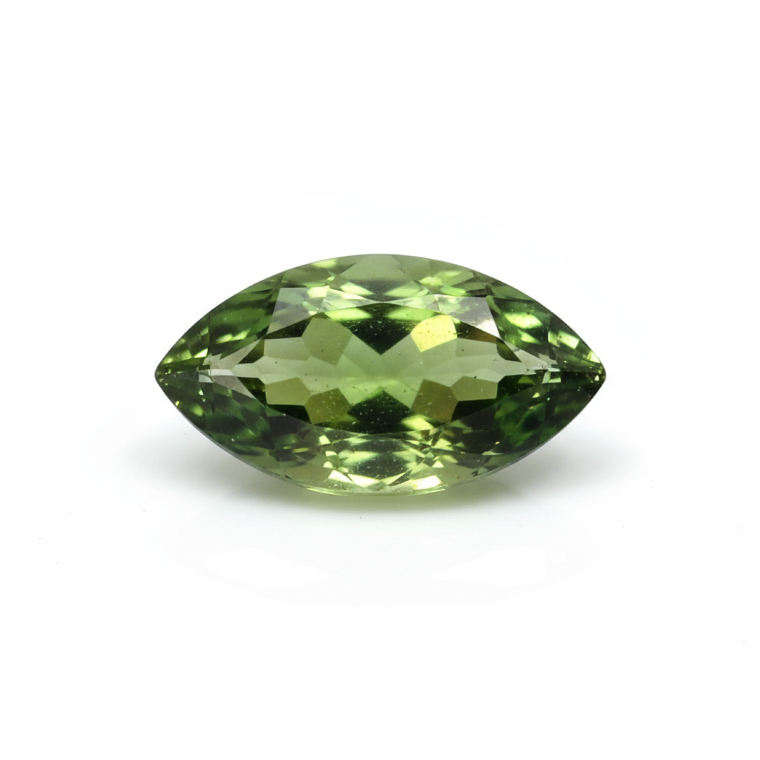Green Tourmaline 1PC Small 5x10 MM Marquise Faceted Green Sparkling Semi Precious Loose Gemstone Hoofdafbeelding