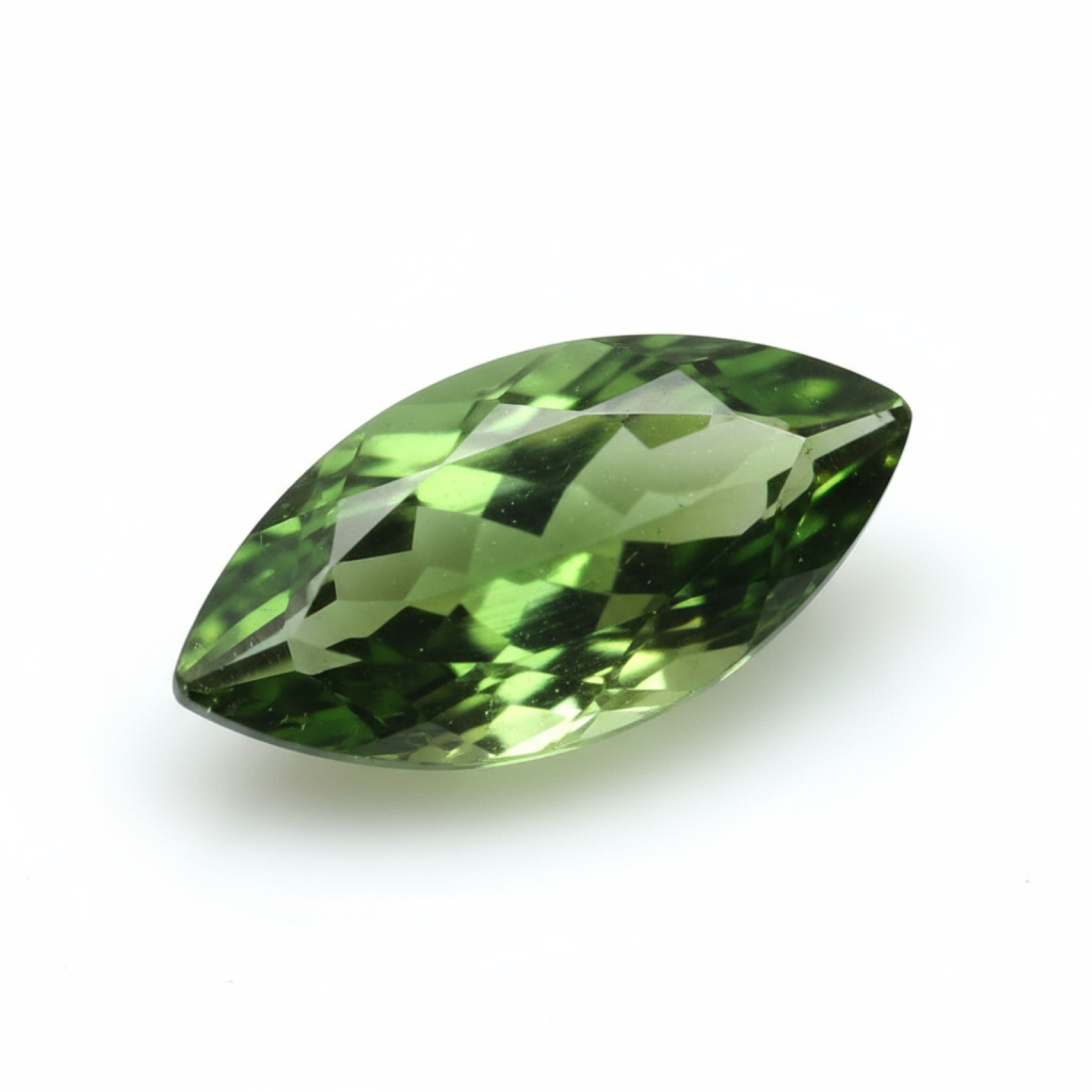 Green Tourmaline 1PC Medium 7x14 MM Marquise Faceted Green Splendid Semi Precious Gems メイン画像