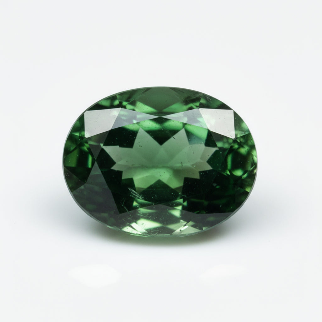 Green Tourmaline 1PC Large 10x14 MM Oval Faceted Green Pure Semi Precious Loose Gemstones