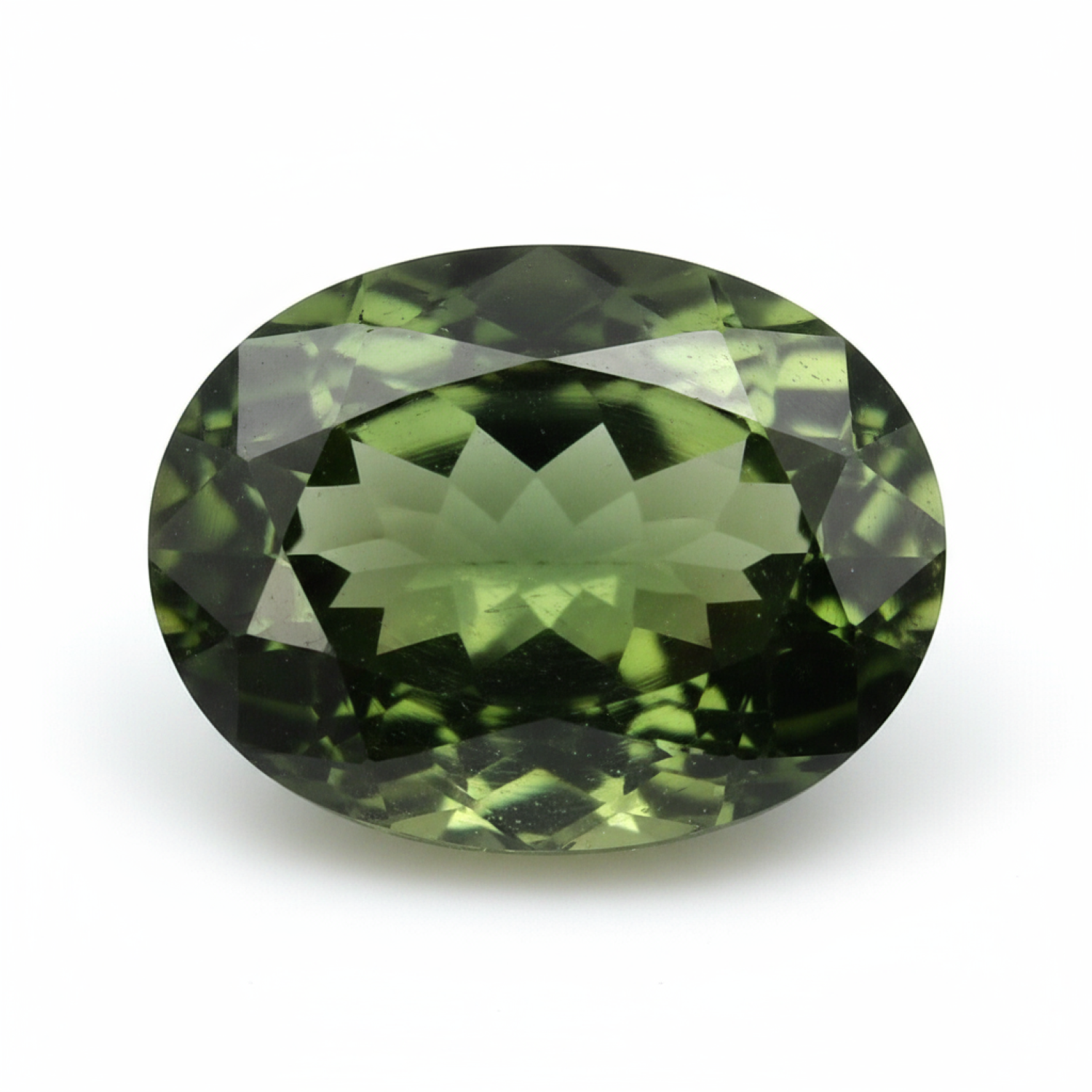 Grüner Turmalin, 1 Stück, grob, 12 x 16 mm, oval, facettiert, grün, feurig, Halbedelsteine Hauptbild