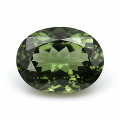 Green Tourmaline 1PC Chunky 12x16 MM Oval Faceted Green Fiery Semi Precious Gems