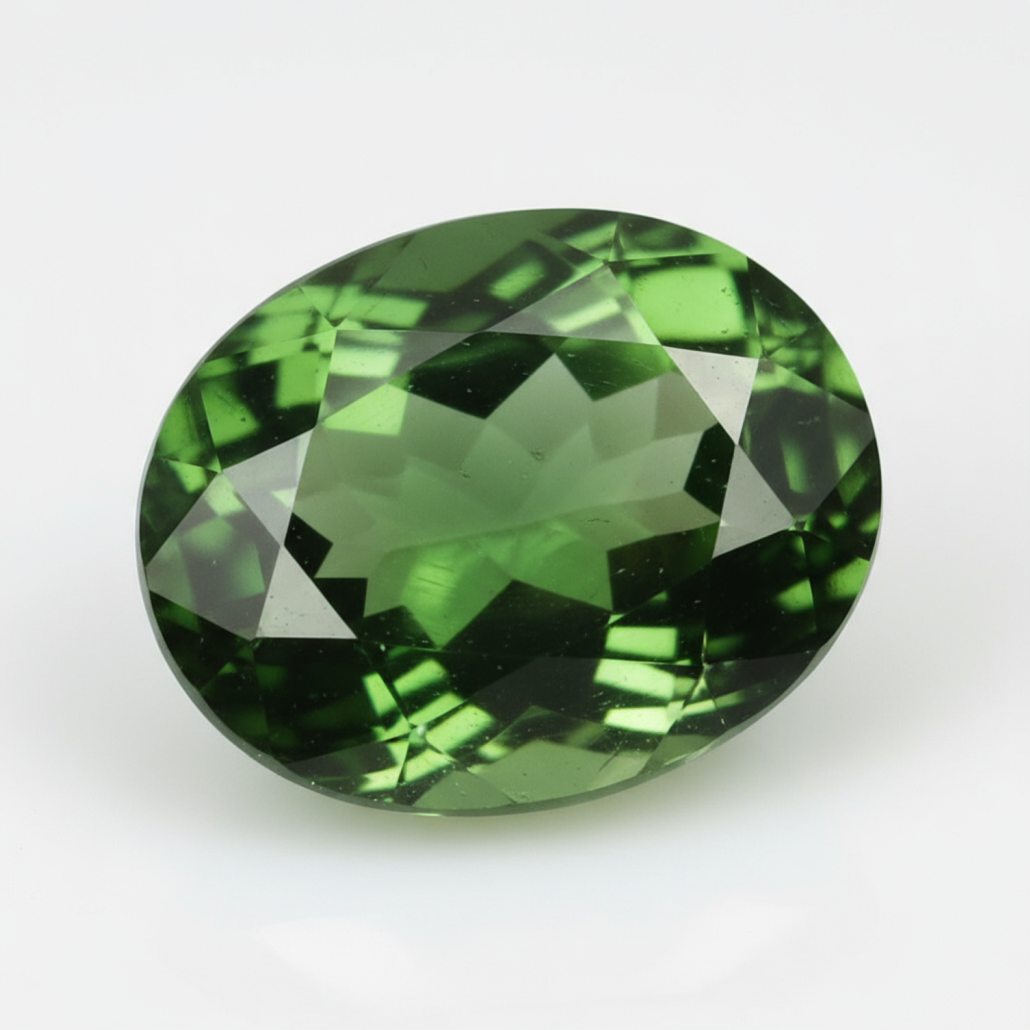 Green Tourmaline 1PC Chunky 13x18 MM Oval Faceted Green Brilliant Semi Precious Loose Gems メイン画像