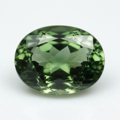 Green Tourmaline 1PC Chunky 15x20 MM Oval Faceted Green Sparkling Semi Precious Loose Gemstone