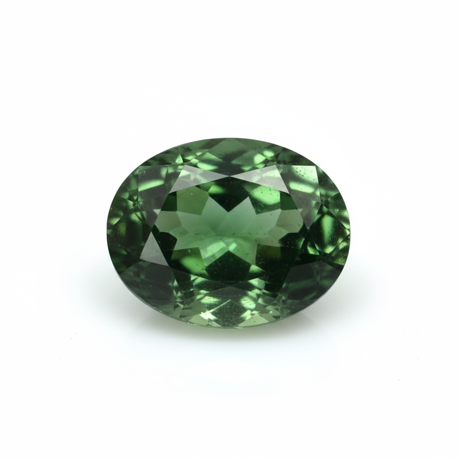 Green Tourmaline 1PC Tiny 3x5 MM Oval Faceted Green Sparkling Semi Precious Gems メイン画像