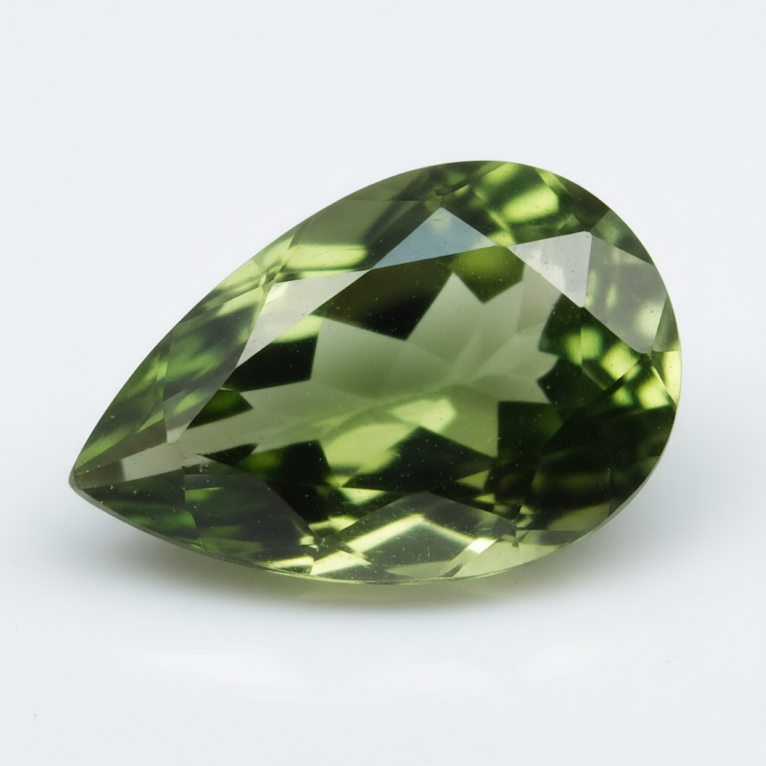 Green Tourmaline 1PC Large 10x14 MM Pear Faceted Green High-Quality Semi Precious Loose Gems メイン画像