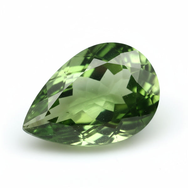 Green Tourmaline 1PC Chunky 12x16 MM Pear Faceted Green Natural Semi Precious Loose Gemstone