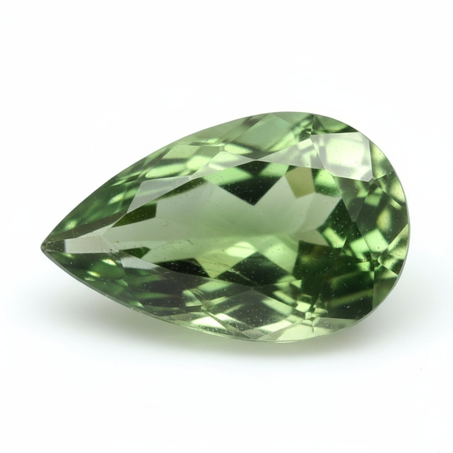 Green Tourmaline 1PC Chunky 13x18 MM Pear Faceted Green Genuine Semi Precious Loose Gemstones Secundaire afbeelding