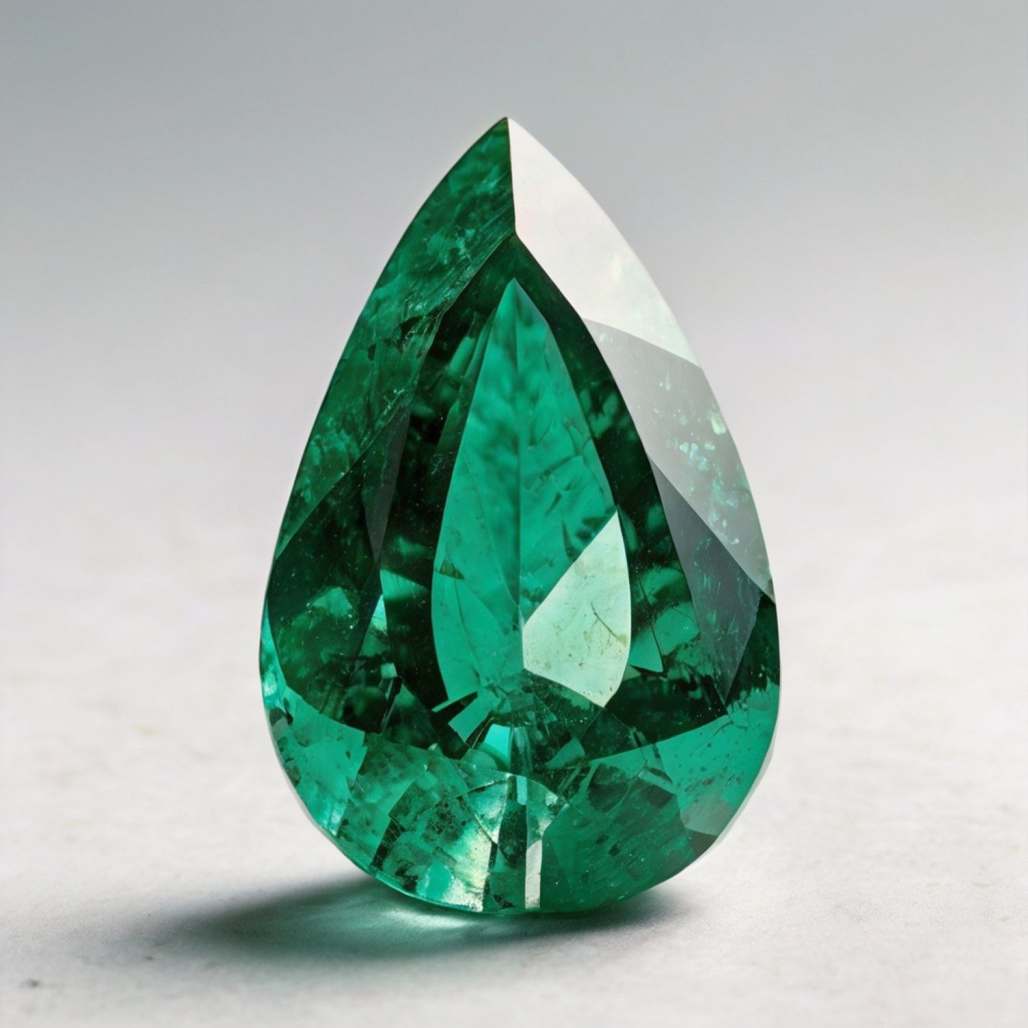 Grüner Turmalin, 1 Stück, grob, 15 x 20 mm, birnenförmig, facettiert, grün, hochwertige Halbedelsteine Zweitbild