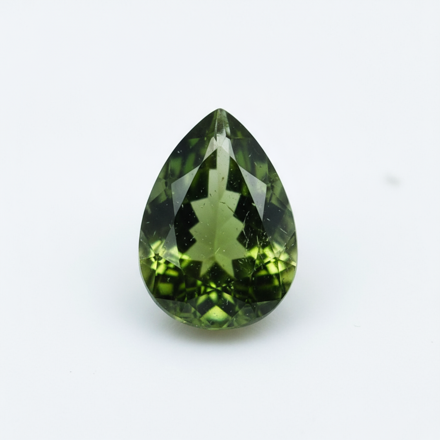 Green Tourmaline 1PC Tiny 3x5 MM Pear Faceted Green Superior Semi Precious Loose Gemstone Hoofdafbeelding