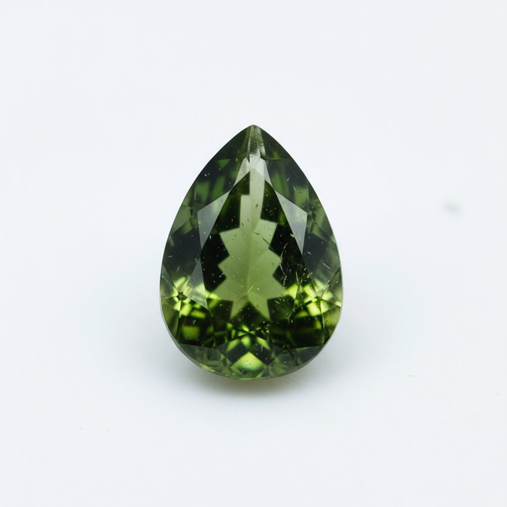 Green Tourmaline 1PC Tiny 3x5 MM Pear Faceted Green Superior Semi Precious Loose Gemstone