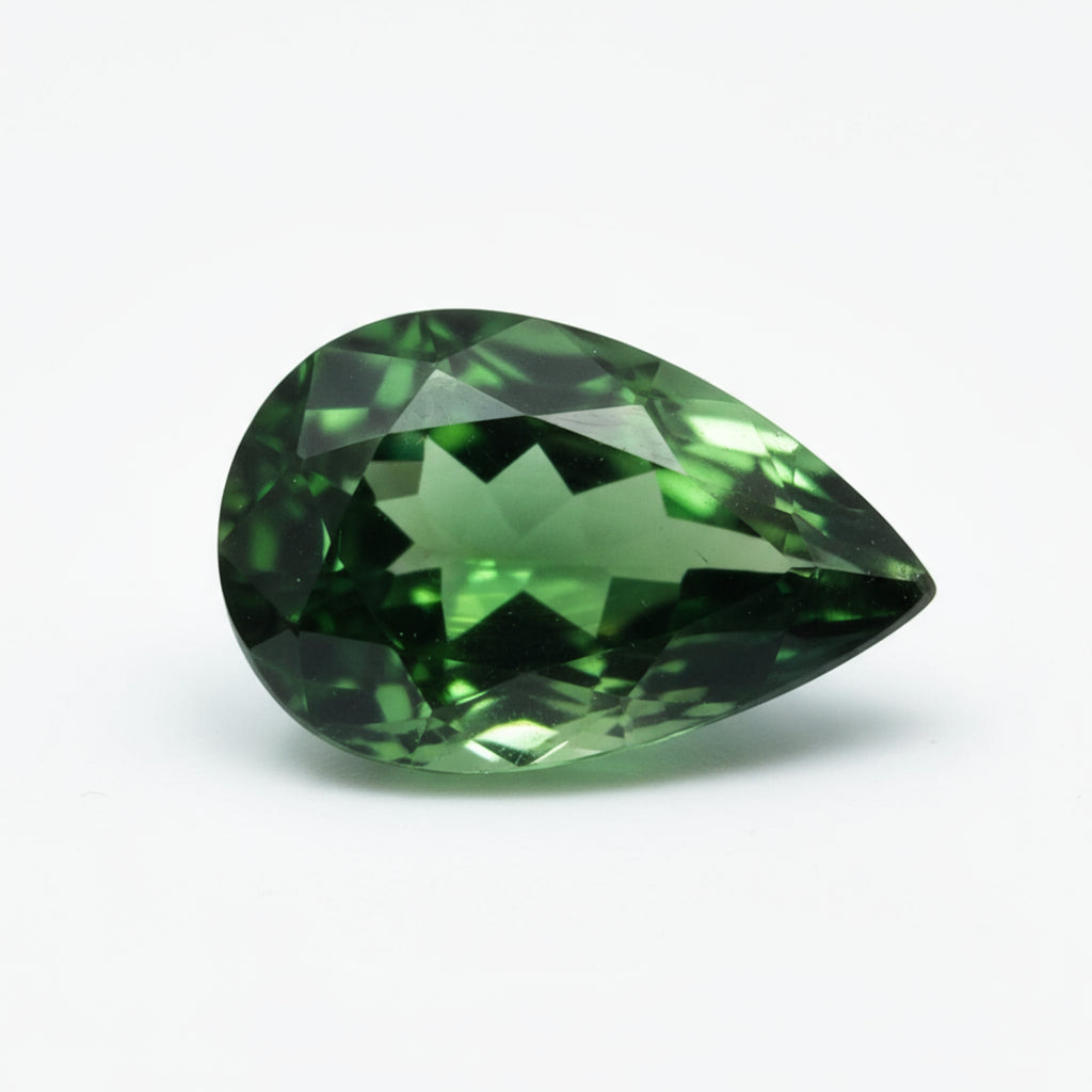 Green Tourmaline 1PC Tiny 3x5 MM Pear Faceted Green Superior Semi Precious Loose Gemstone