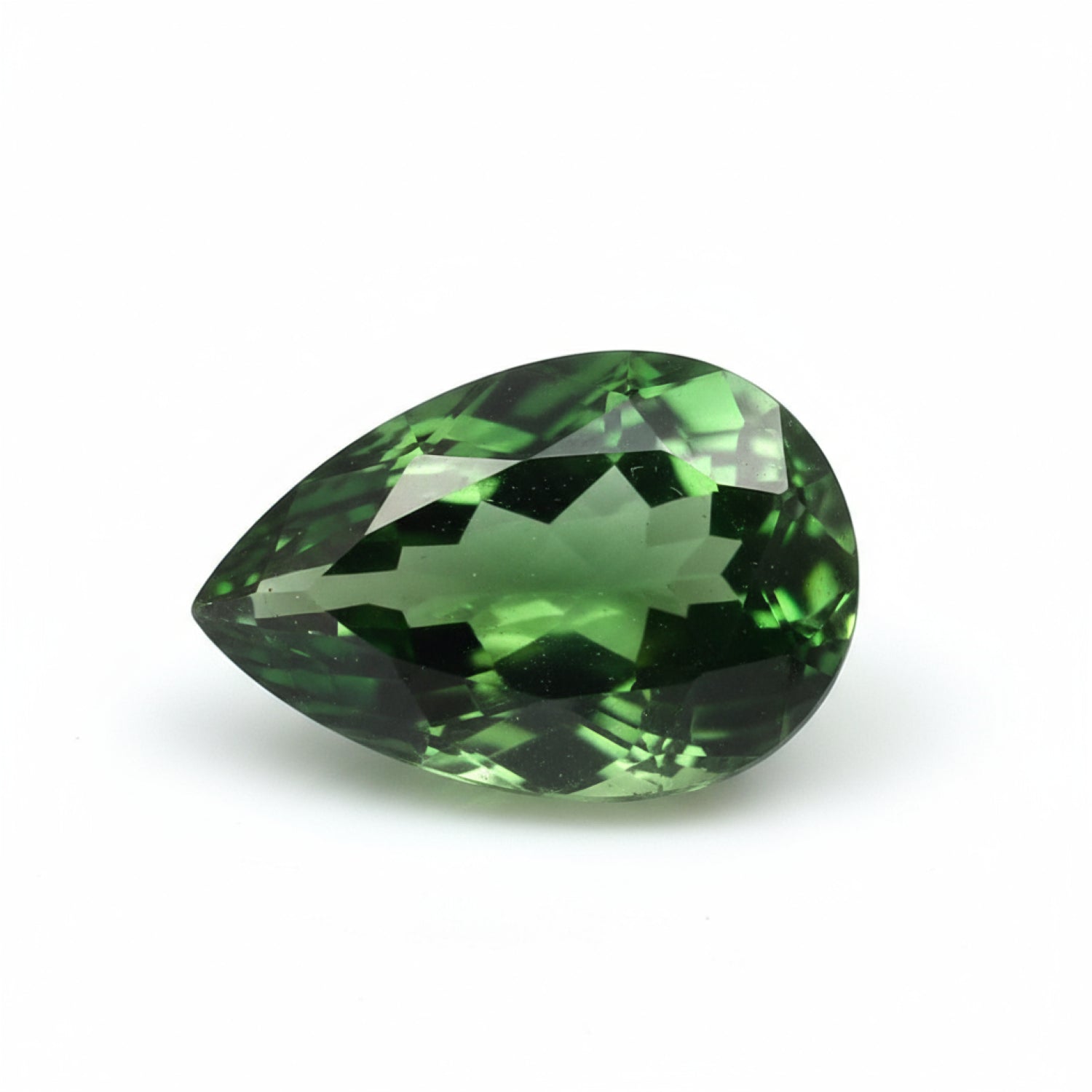 Green Tourmaline 1PC Small 6x9 MM Pear Faceted Green Sparkling Semi Precious Loose Gemstone