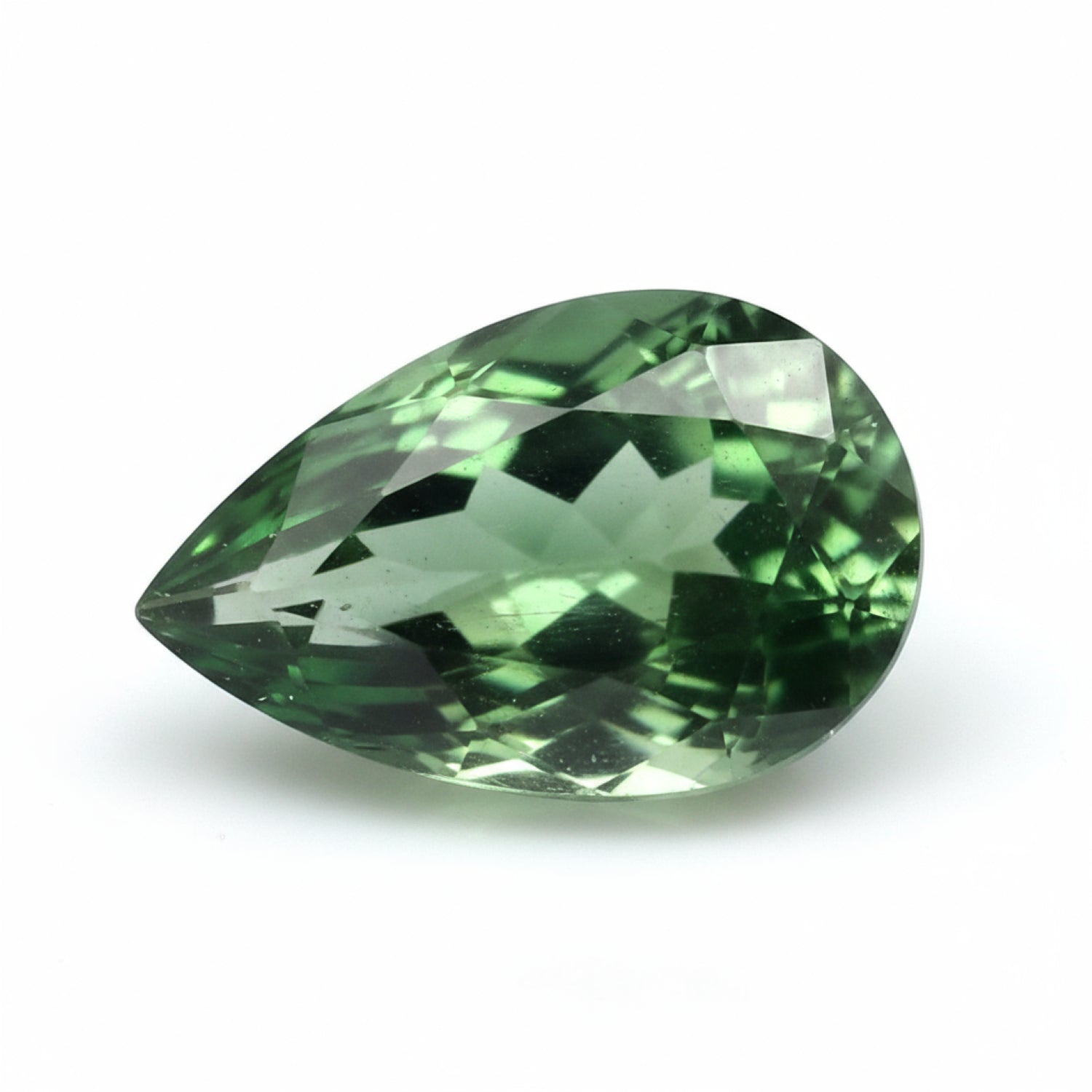 Green Tourmaline 1PC Medium 7x10 MM Pear Faceted Green Splendid Semi Precious Gems