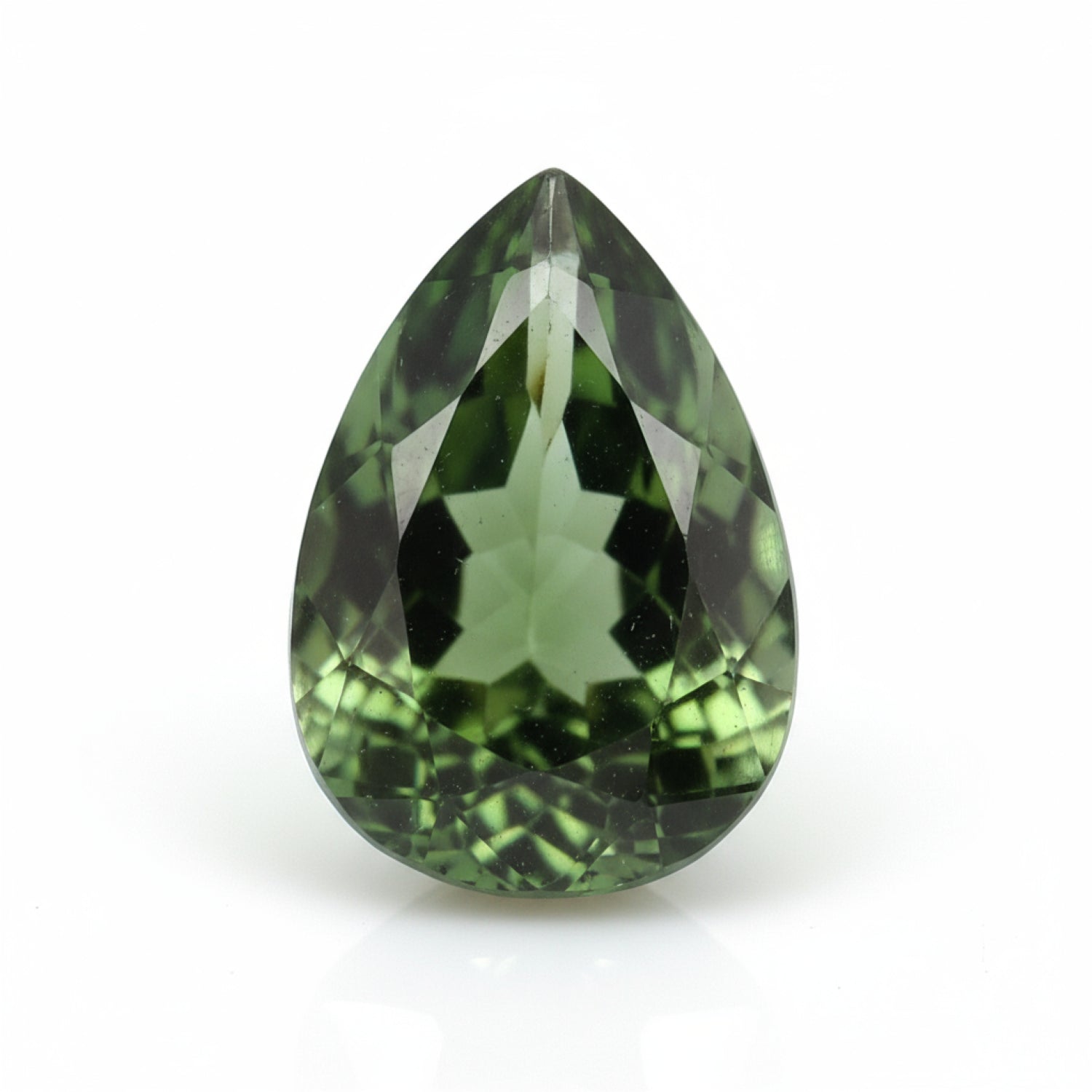 Green Tourmaline 1PC Medium 8x10 MM Pear Faceted Green Luster Semi Precious Loose Gems