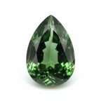 Green Tourmaline 1PC Large 9x11 MM Pear Faceted Green Lustrous Semi Precious Loose Gemstone