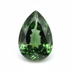 Green Tourmaline 1PC Large 9x11 MM Pear Faceted Green Lustrous Semi Precious Loose Gemstone